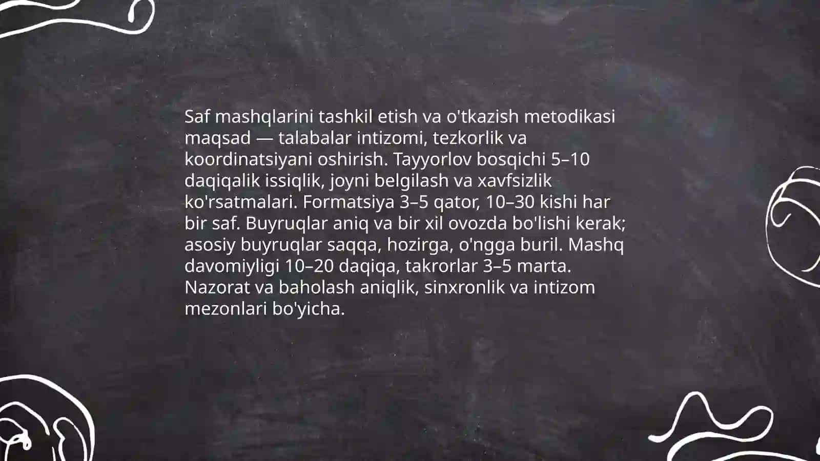 Talabalarning jismoniy tayyorgarligi va saf mashqlari 4