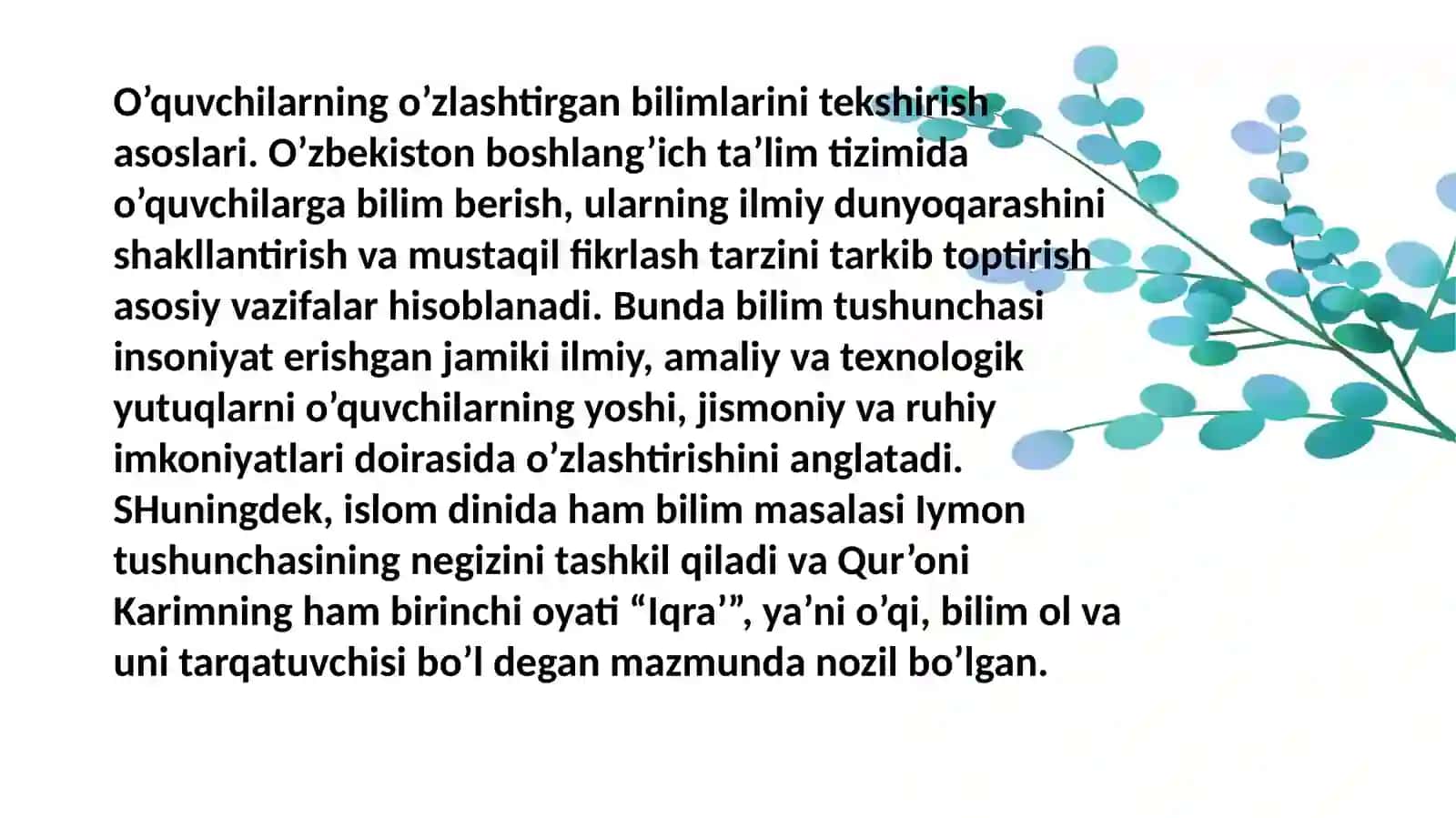 O’quvchilarning o’zlashtirgan bilimlarini tekshirish asoslari 4