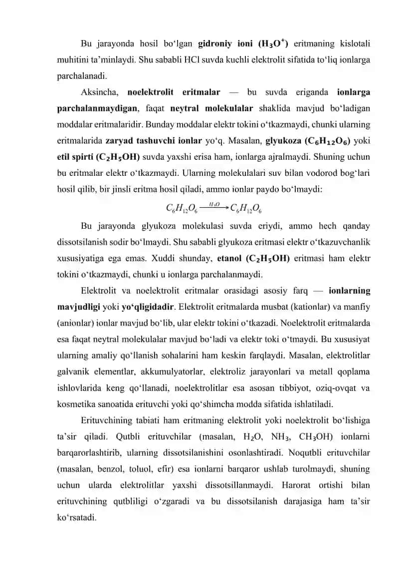 Elektrolit va noelektrolit eritmalarning xossalari 4