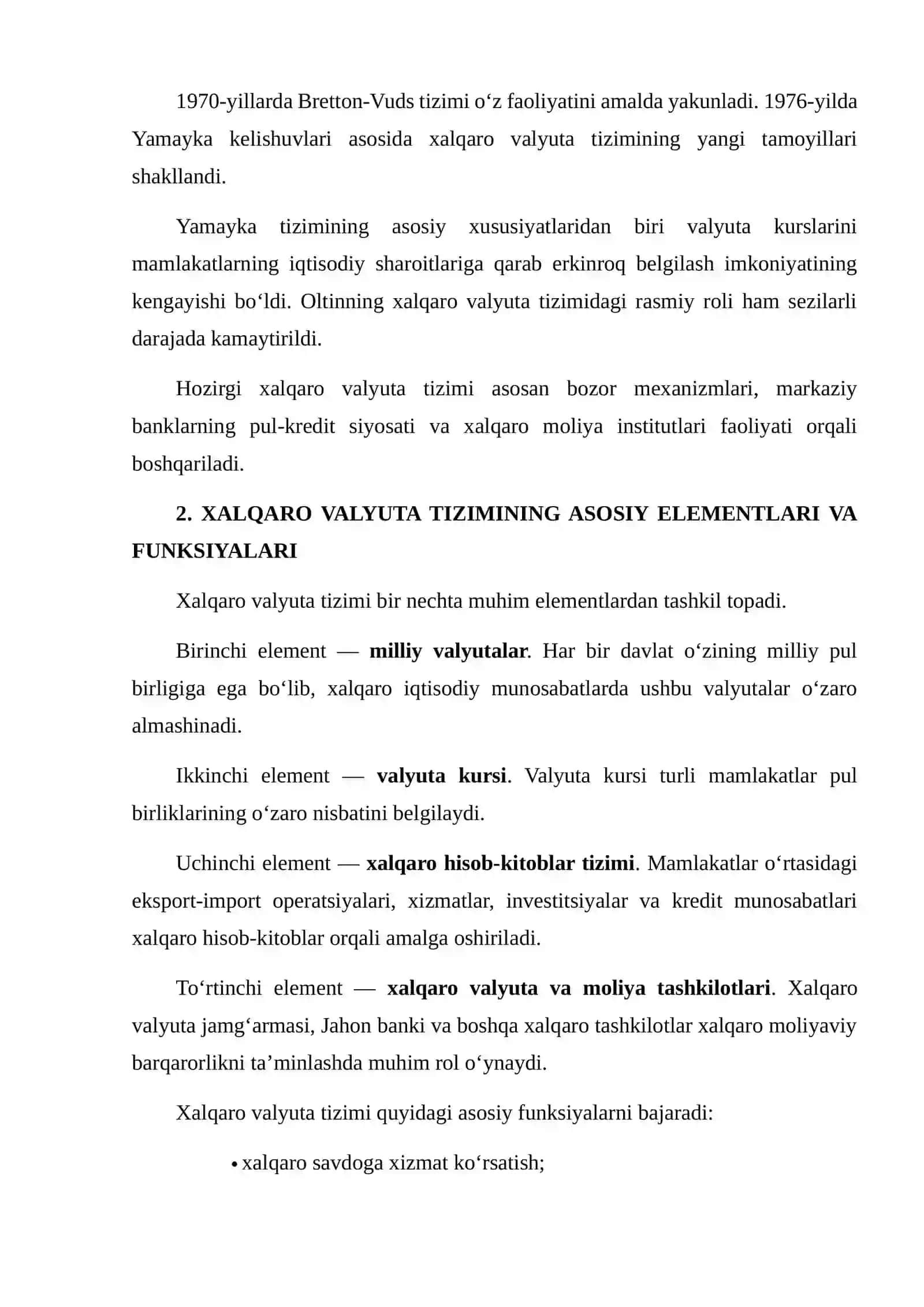 Xalqaro Valyuta Tizimi va Valyuta Kurslarining Iqtisodiy Rivojlanishga Ta’siri 4