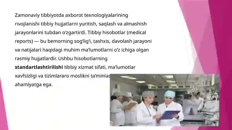 Tibbiy hisobotlar standartlari 4
