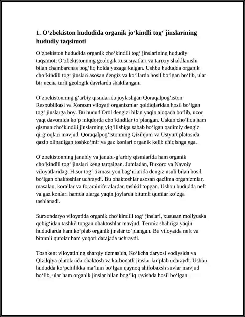 ORGANIK JOʻKINDI TOGʻ JINSLARINI OʻZBEKISTON HUDUDIDA TARQALISHI 4