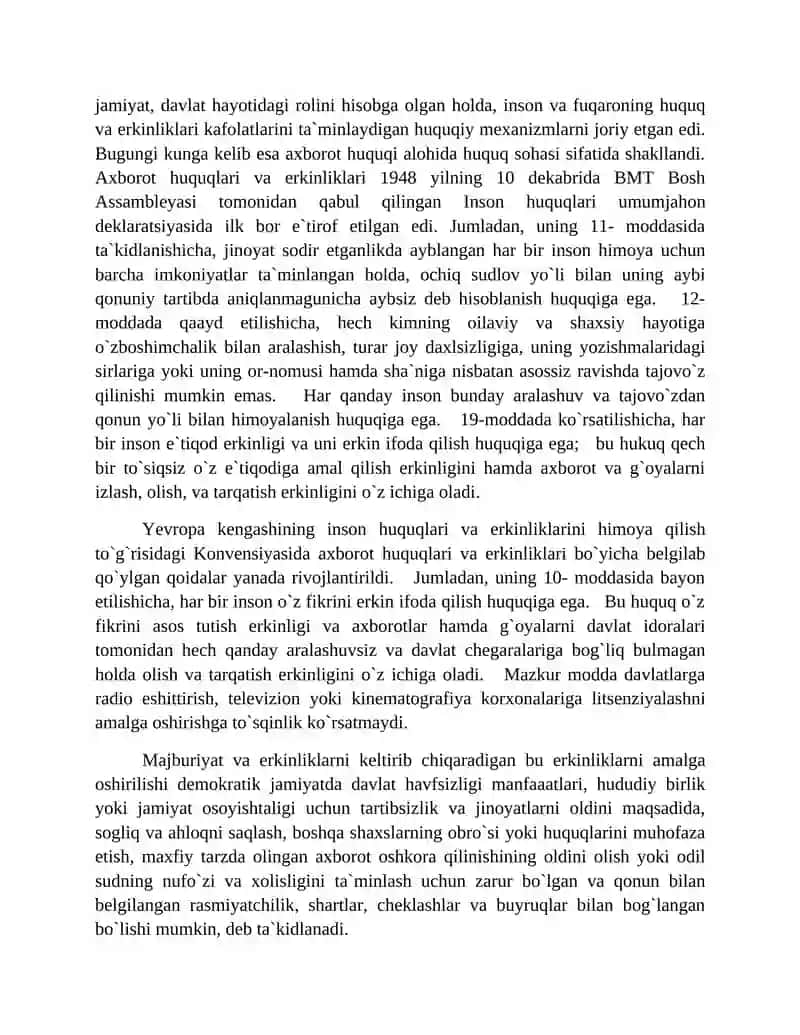 Ommaviy axborot vositalari faoliyati 4