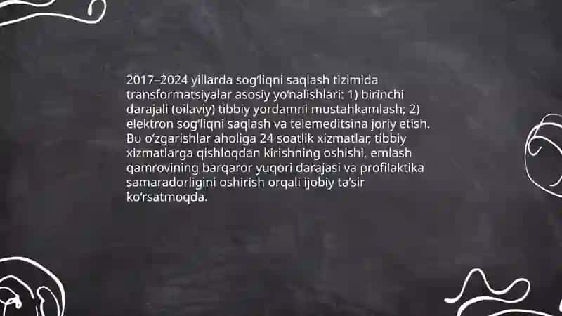 O‘zbekistonda ijtimoiy sohada amalga oshirilayotgan o‘zgarishlar mazmun va mohiyati - Azamov Doston 4