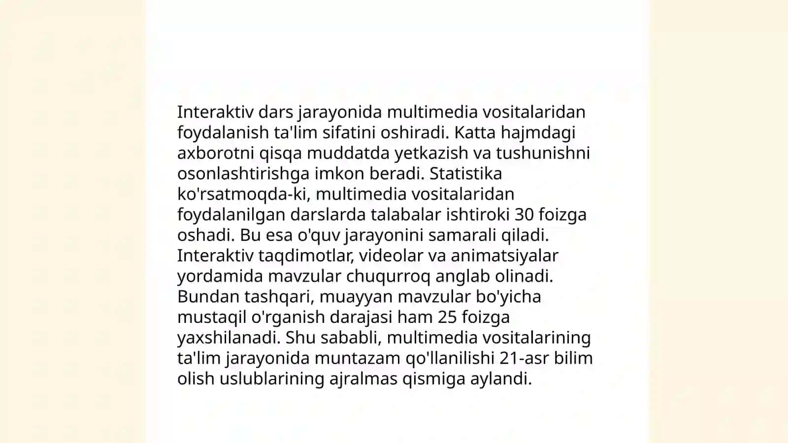 Ta'lim tarbiya jarayonida axborot texnologiyalaridan foydalanishning imkoniyatlari 4