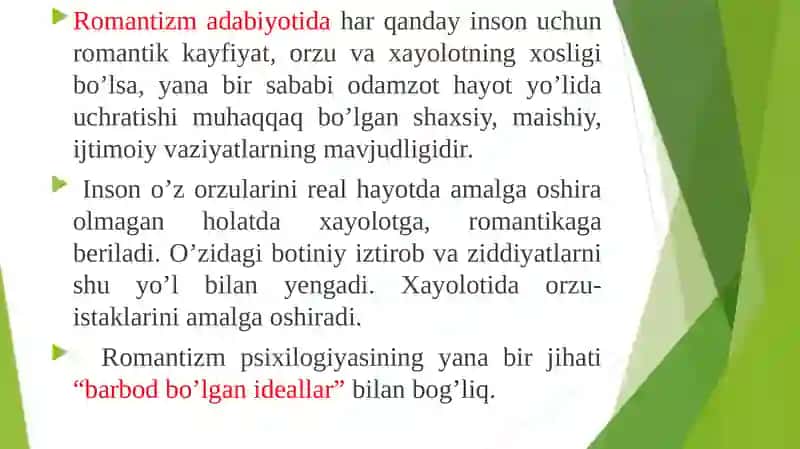 Romantizm va Realizm Adabiyoti 4
