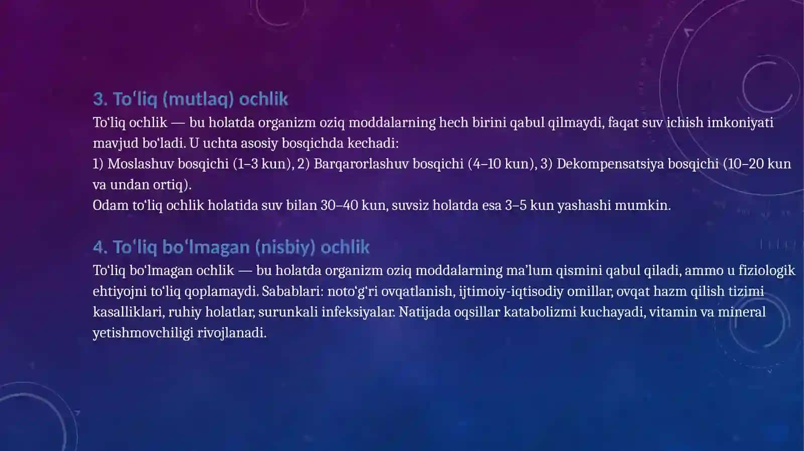 To‘liq va to‘liq bo‘lmagan ochlik 4
