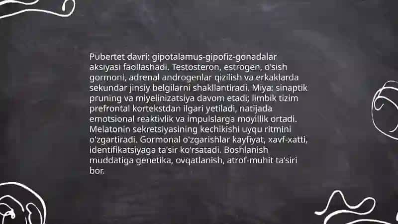 O'smirlar davridagi pisixik rivojlanishning umumiy tavsifi 4