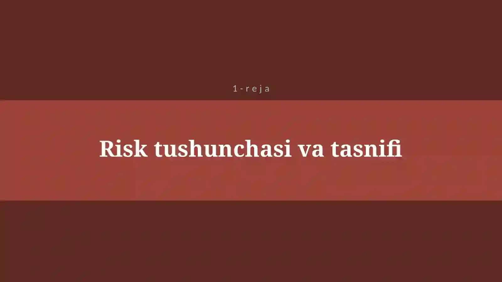 MOLIYA BOZORI RISKLARI VA ULARNING TURLARI 4