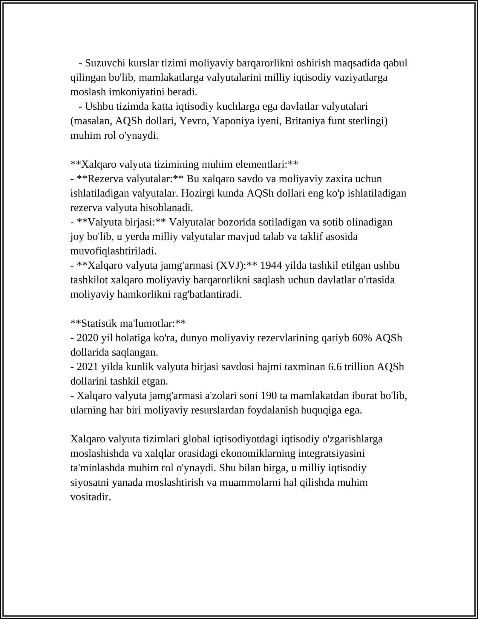 Xalqaro Valyuta Tizimlari 4