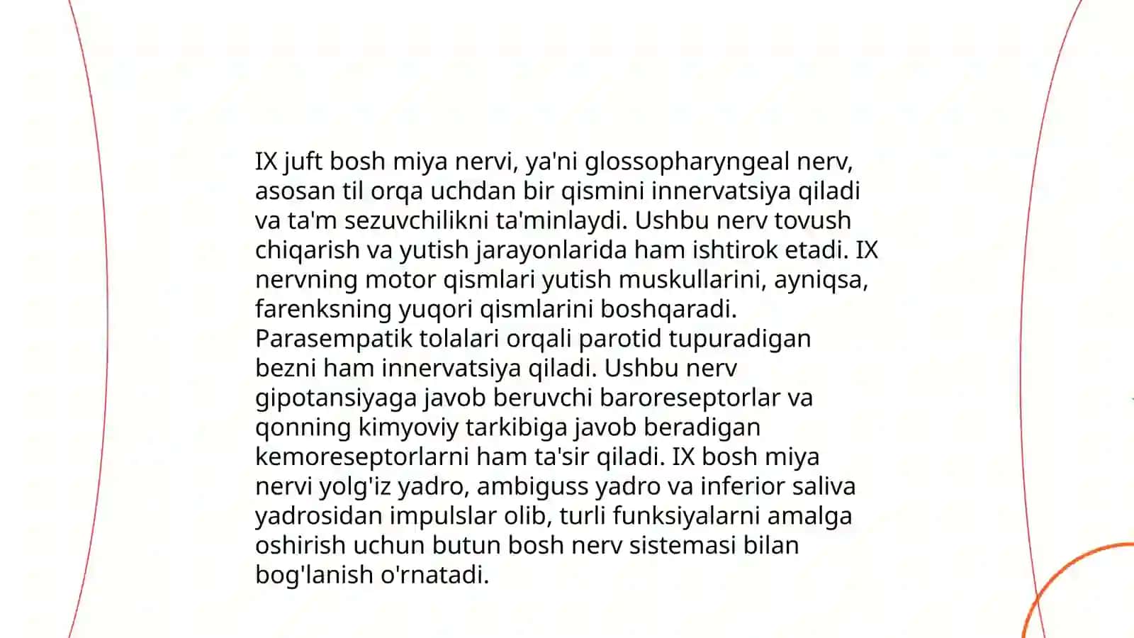 Aralash bosh miya nervlarning funksional va klinik anatomiyasi (IX va X juft BMN) 4