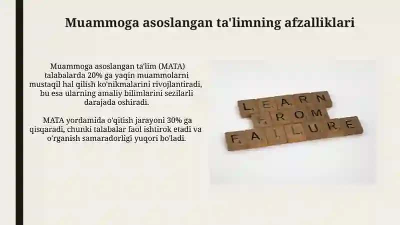 Muammoli ta'lim metodi bilan amaliy tanishish 4