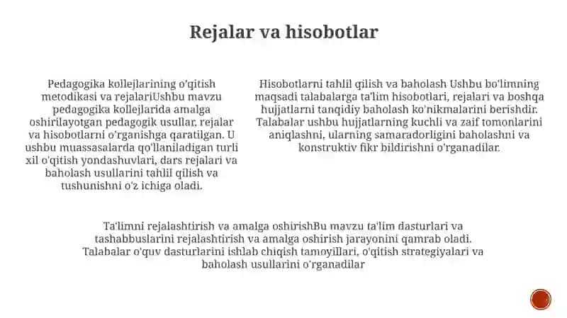 Pedagogika Kollejlarida Amalga Oshiriladigan Oquv Metodik Ishlarni OʻRganish 4