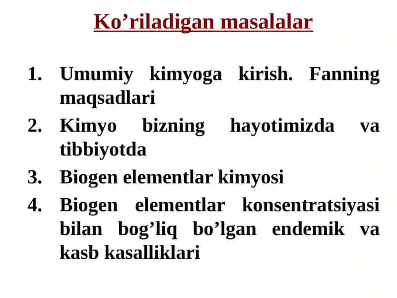 Kimyo va atrof muhit. Biogen elementlar 4