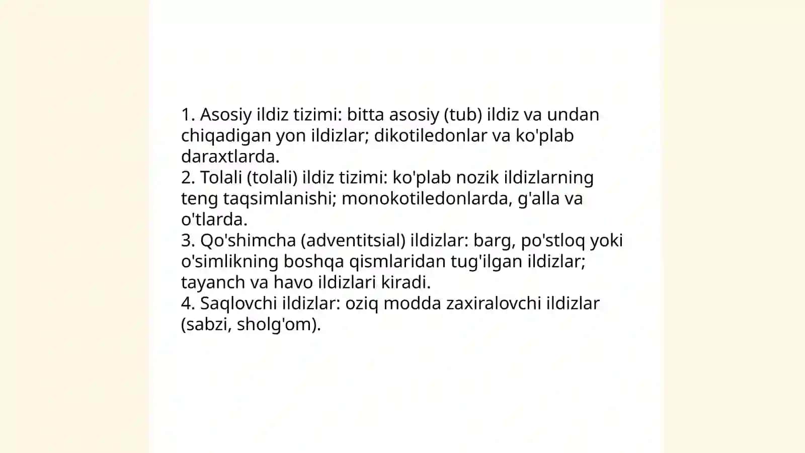 O'simliklarning vegetativ organlari 4