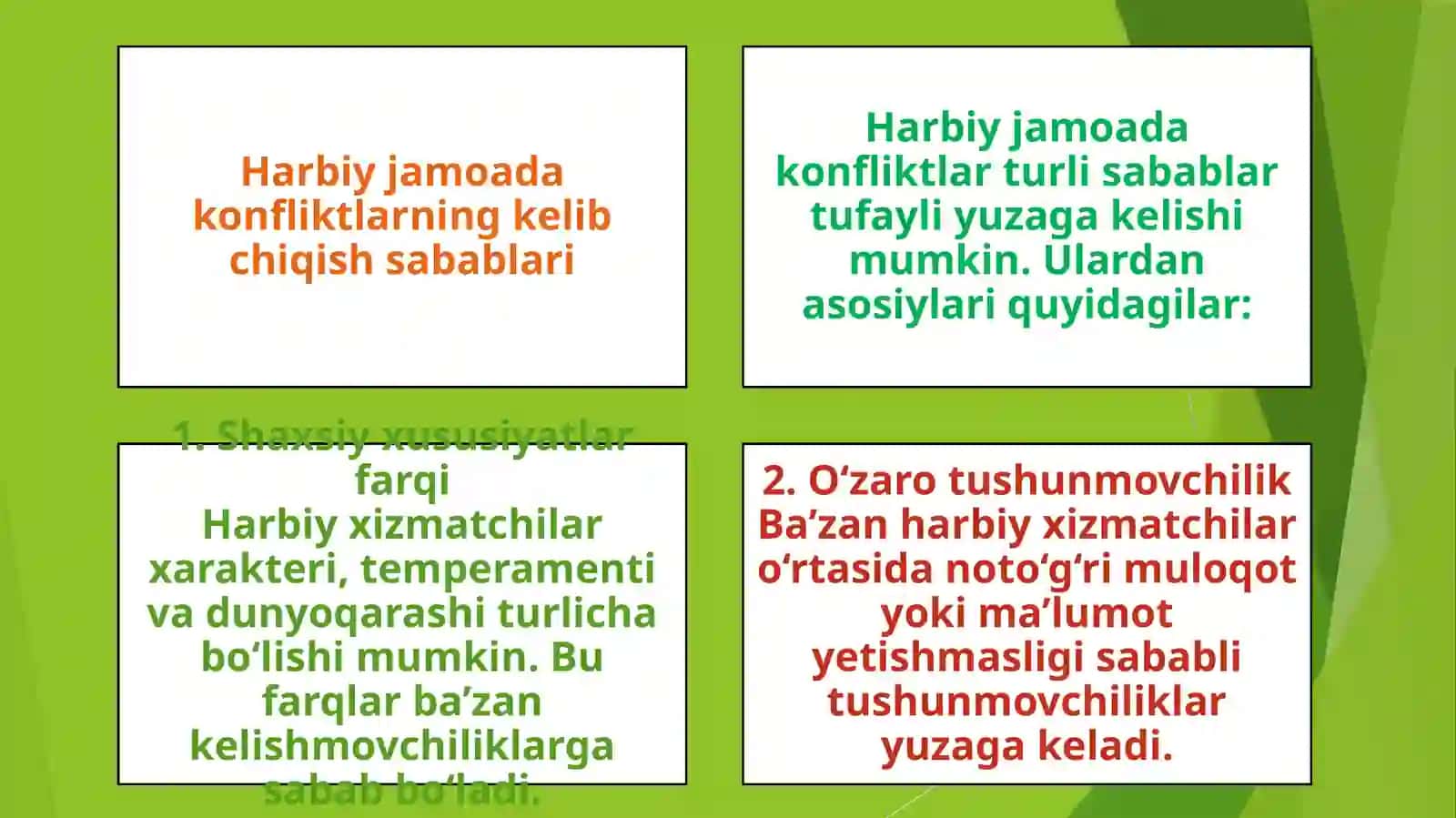 Harbiy pedagogika va psixologiya fanidan tayyorlagan taqdimoti 4