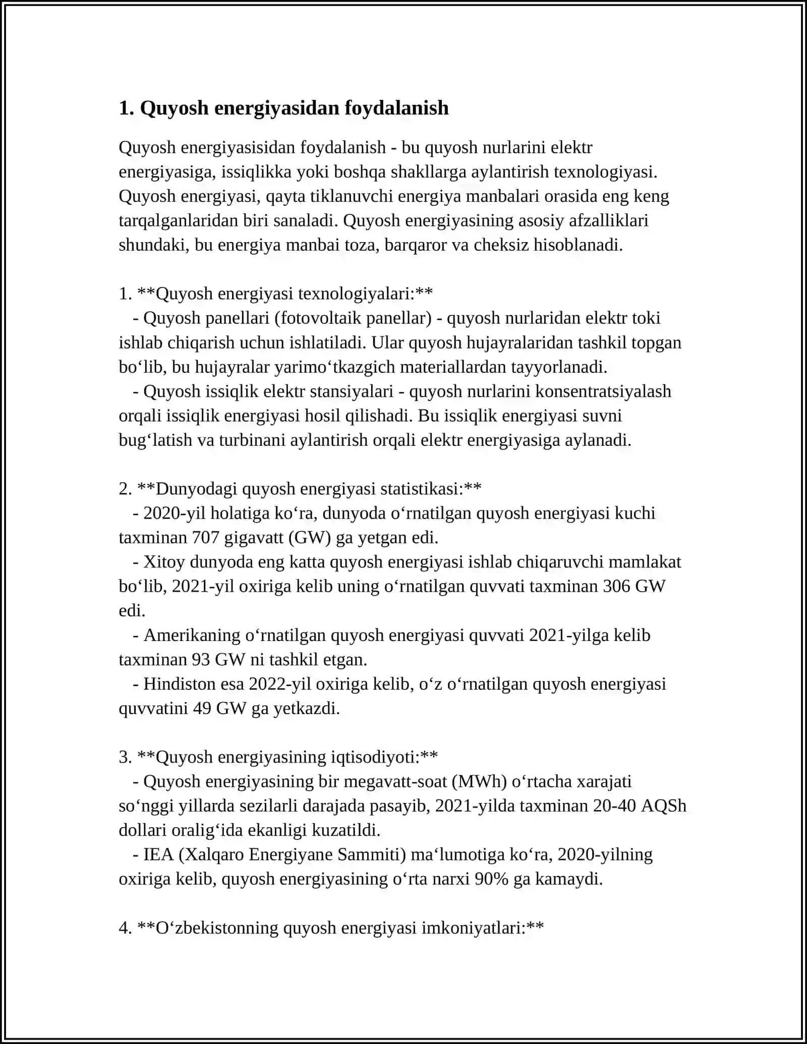 ELEKTR ENERGIYASINI ISHLAB CHIQARISHNING NOANANAVIY USULLARI 4
