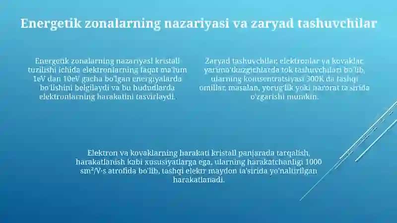 Yarimo‘tkazgichlarning fizik asoslari va elektron qurilmalardagi roli 4