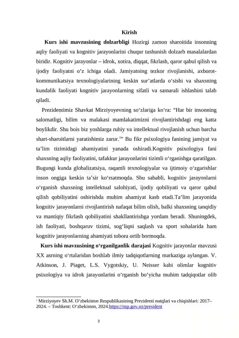 Kognitiv jarayonlarning shakllanishi  kurss ishi  Когнитив жарайонларни шакилланиши 4