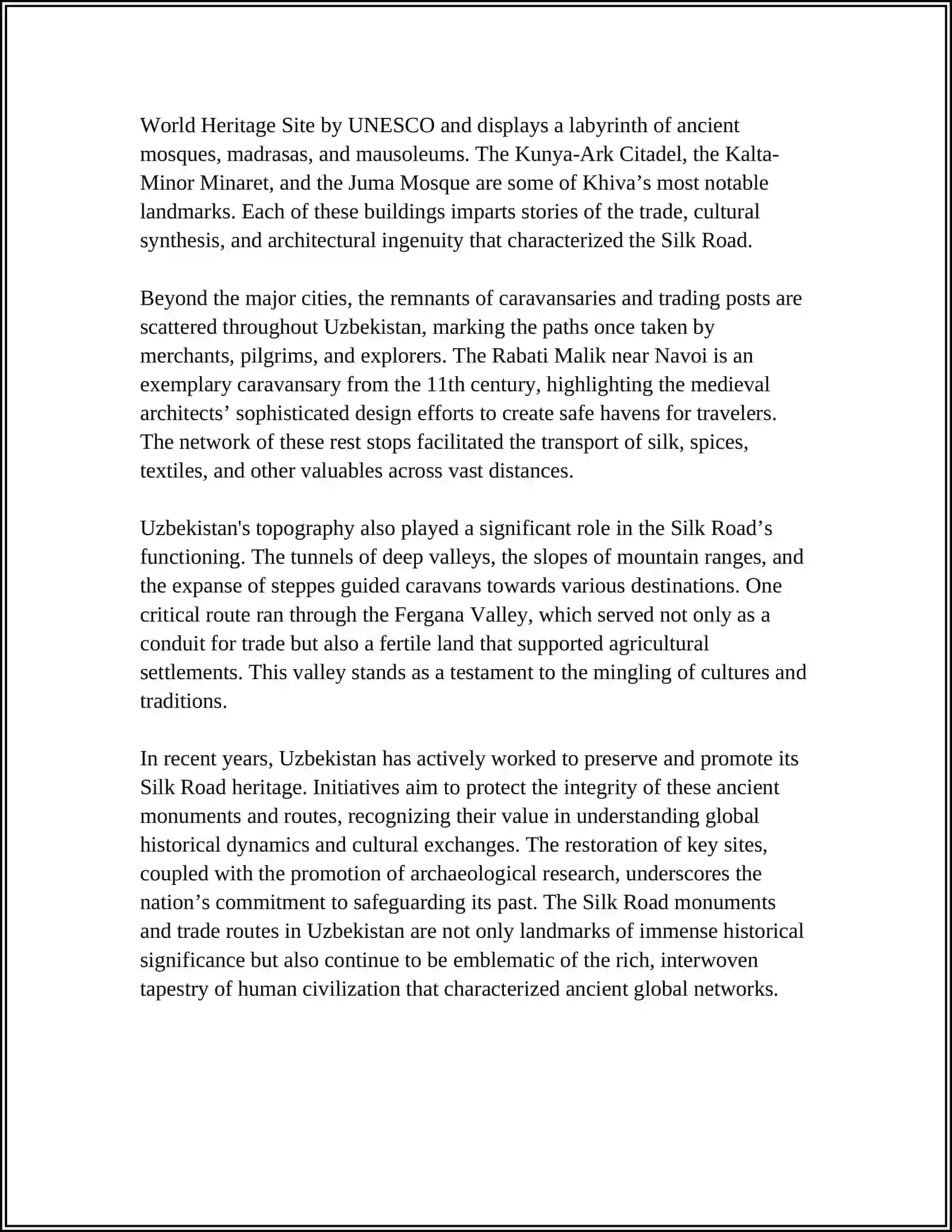 MUSTAQIL ISH Theme: HISTORIAL HERITAGE OF UZBEKISTAN 4