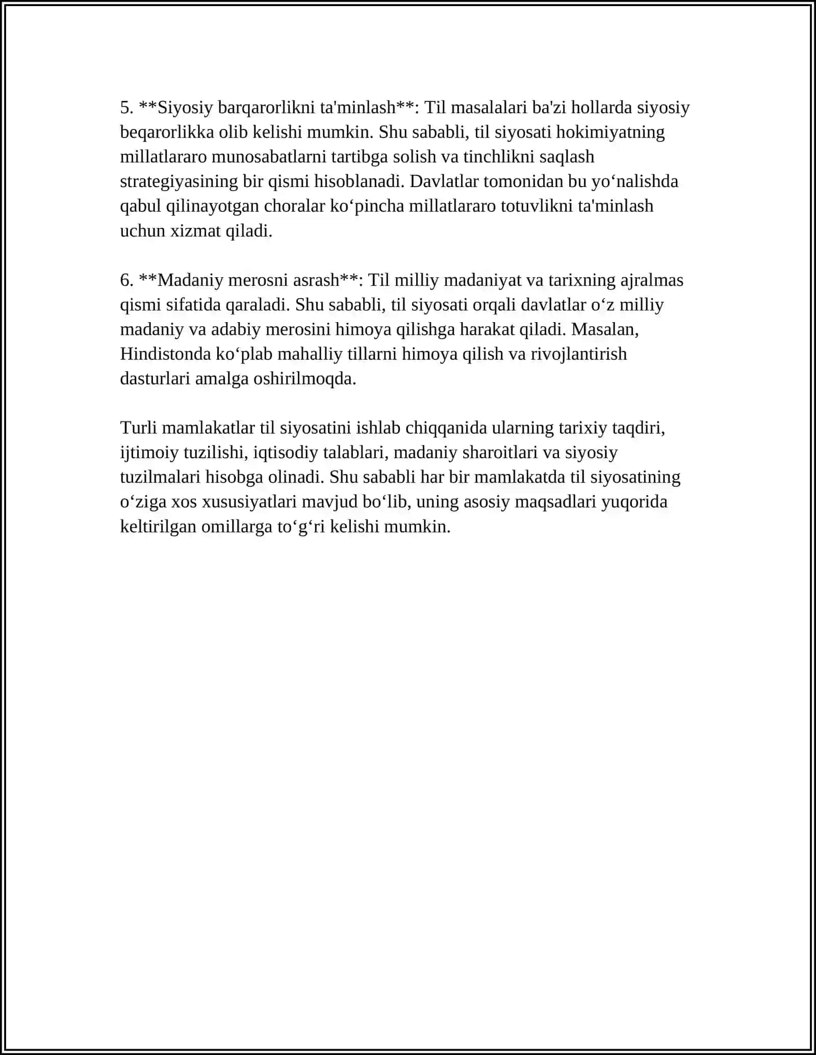 MAMLAKATIMIZDA OLIB BORILAYOTGAN TIL SIYOSATI 4