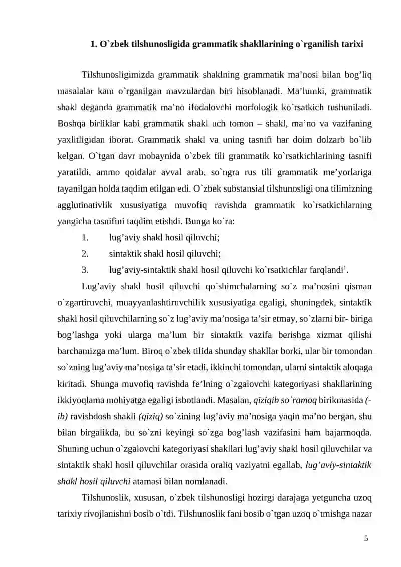 O‘zbek tilshunosligida umumiy va xususiy grammatik ma'no tavsifi 4