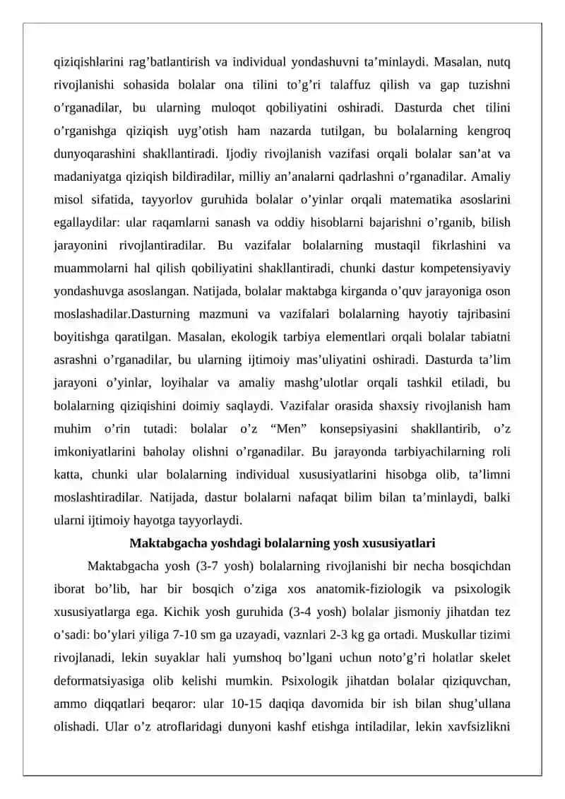 O’quv dasturi "Ilk qadam" takomillashtirilgan 4