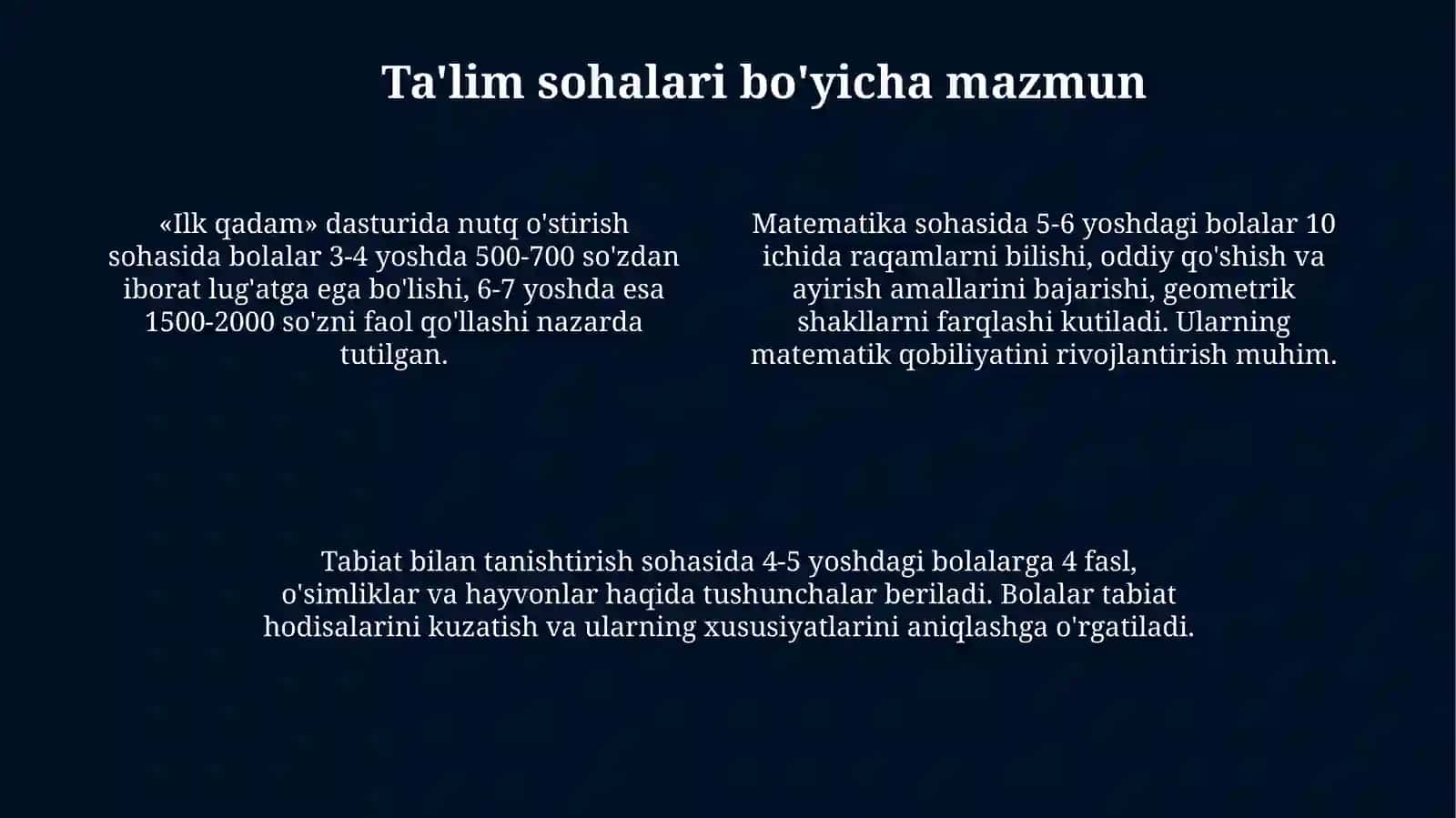 Ilk qadam davlat oʻquv dasturi asosida taqdimot tayyorlash 4