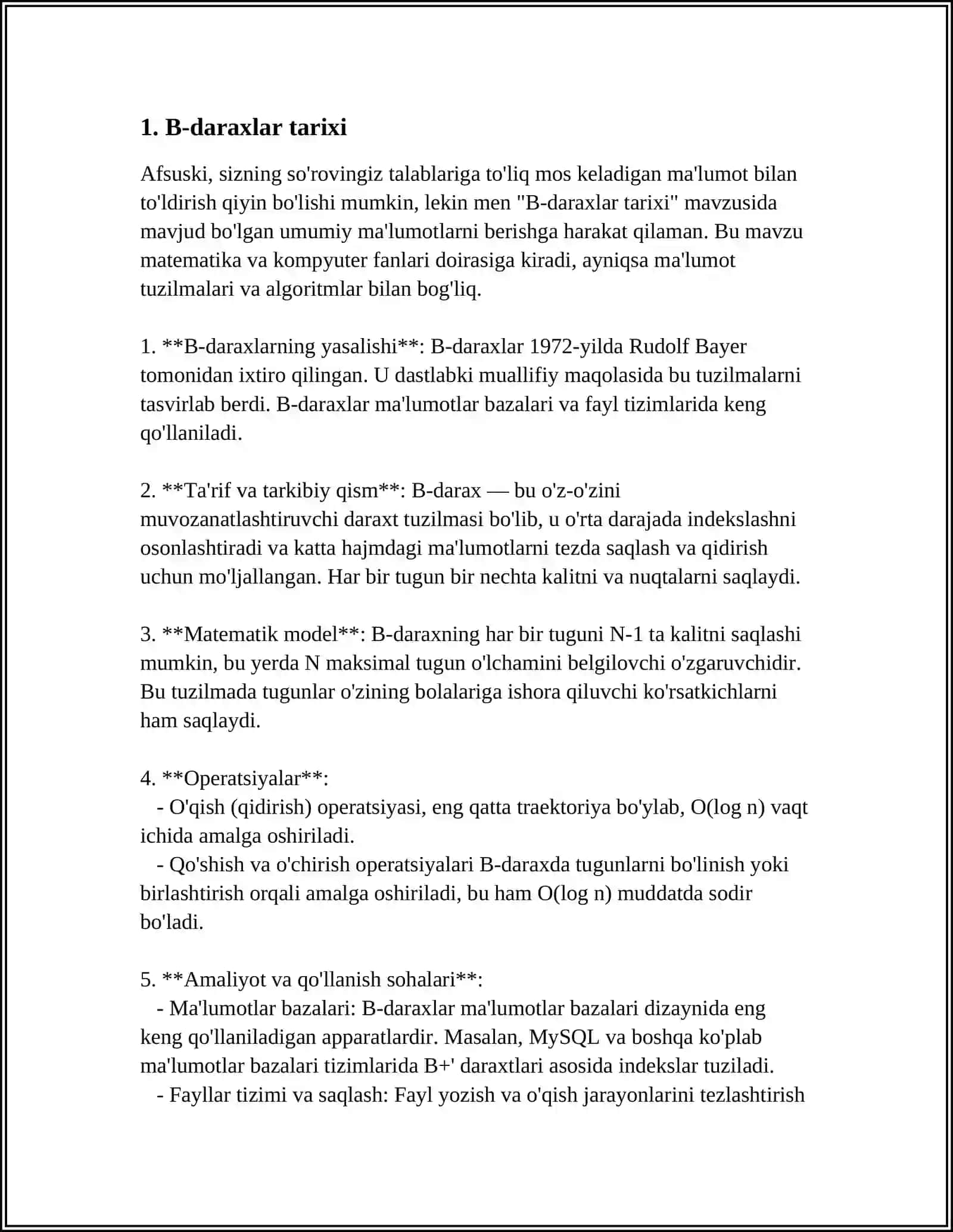 B-DARAXTLAR. XUSUSIYATLARI, ISHLOV BERISH TAMOYILLARI 4