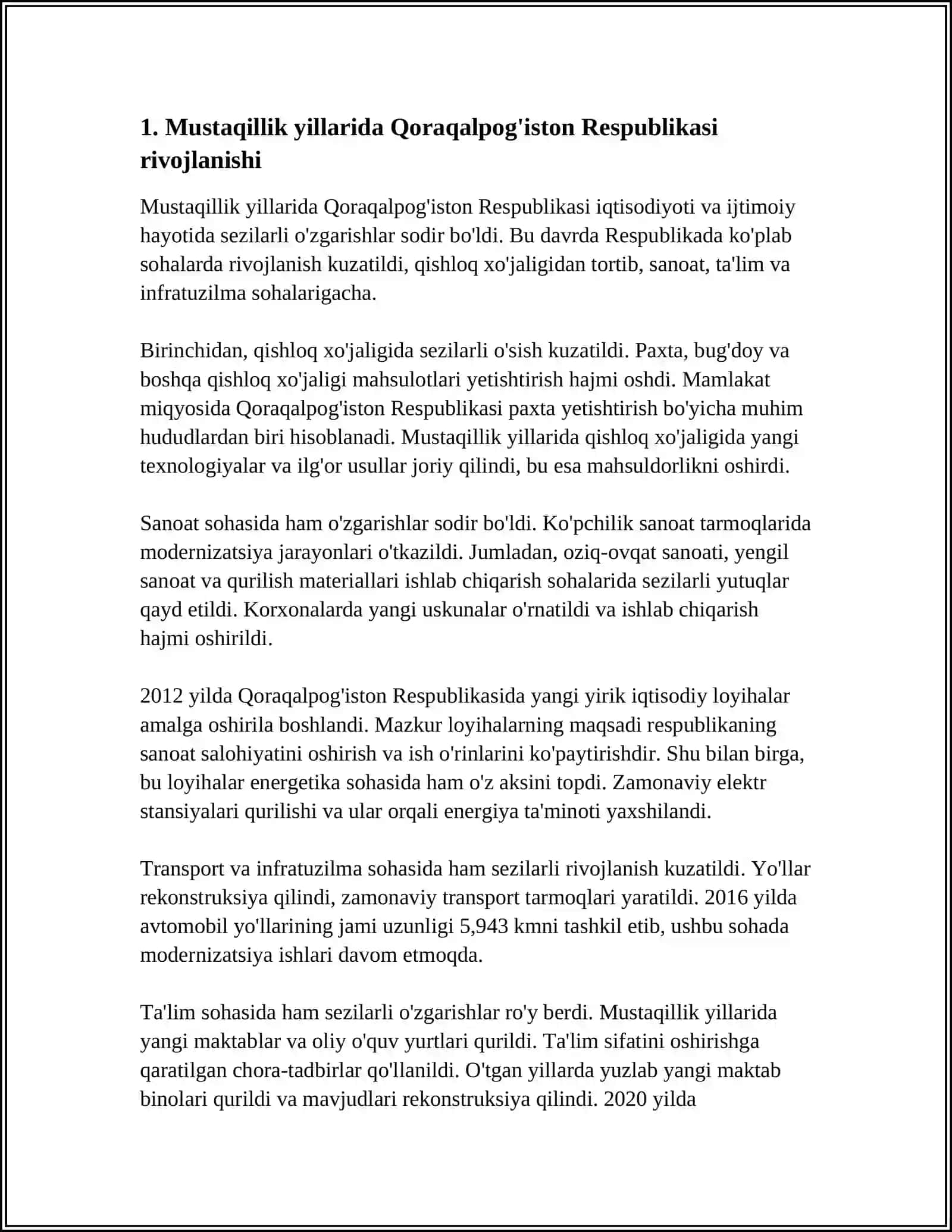 MUSTAQILIK YILARIDA QORAQOLPOG'ISTON RESPUBLIKASI 4