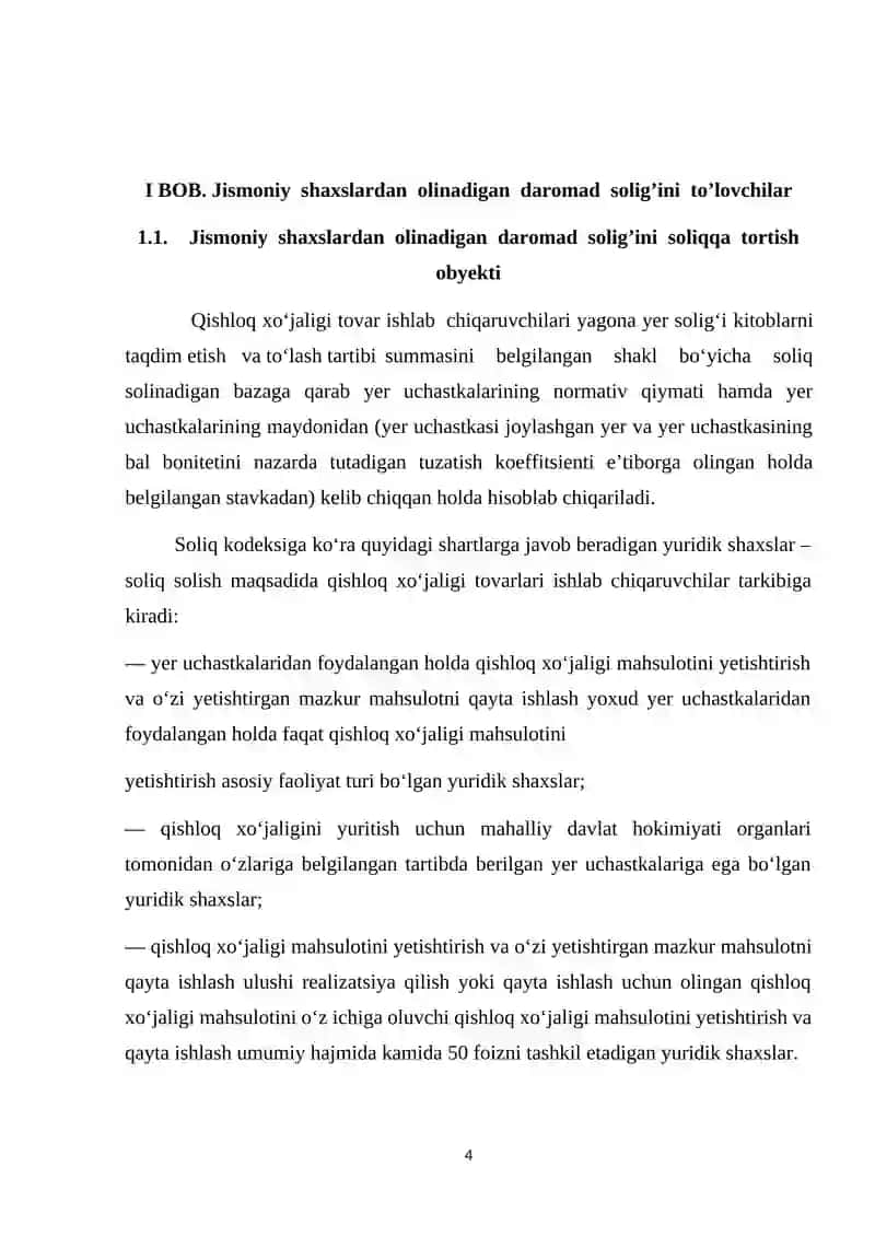 Jismoniy shaxslardan olinadigan mol-mulk solig’ining stavkalari va imtiyozlari 4