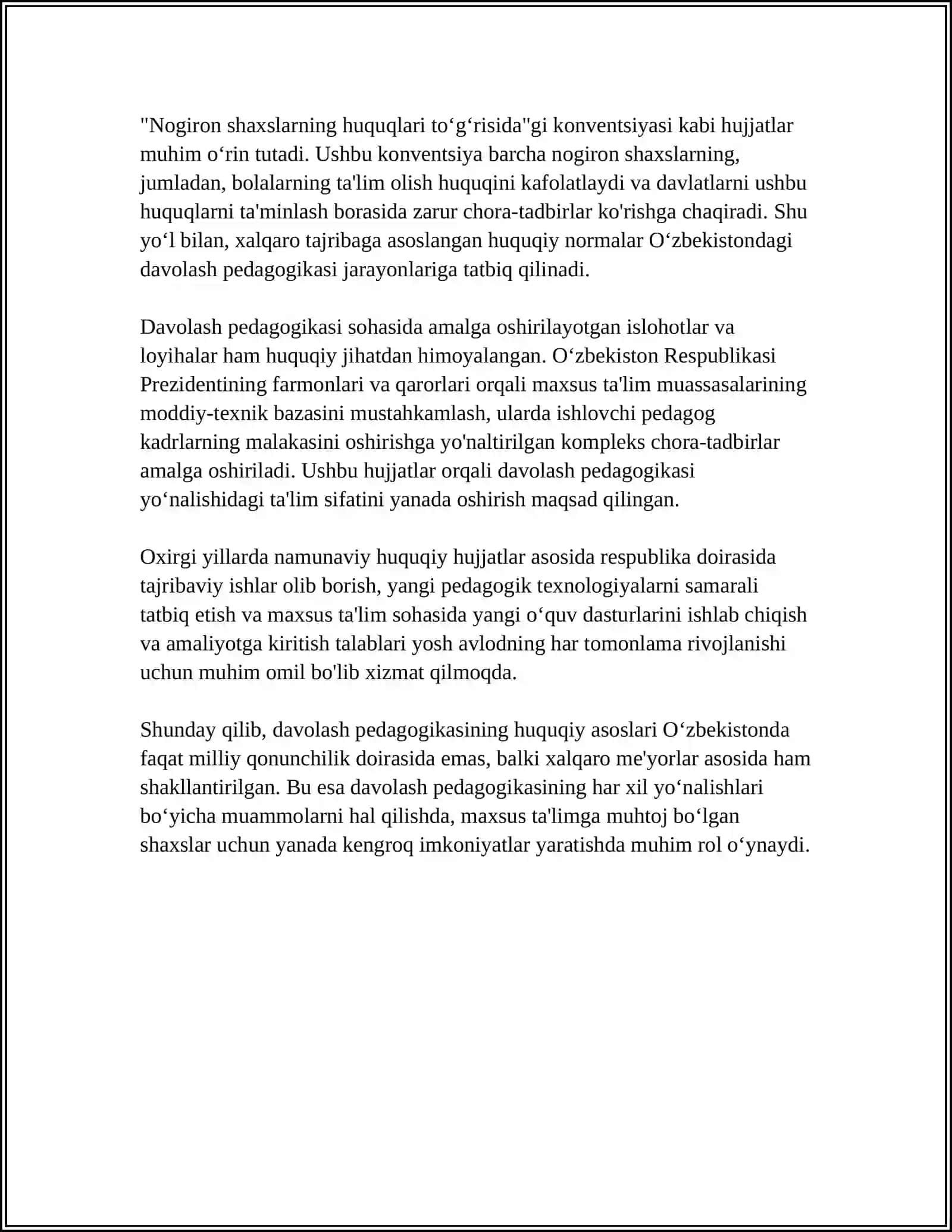 IJTIMOIY INSTITUTLAR TIZIMIDAGI DAVOLASH PEDAGOGIKASINING HUQUQIY ASOSLARI 4
