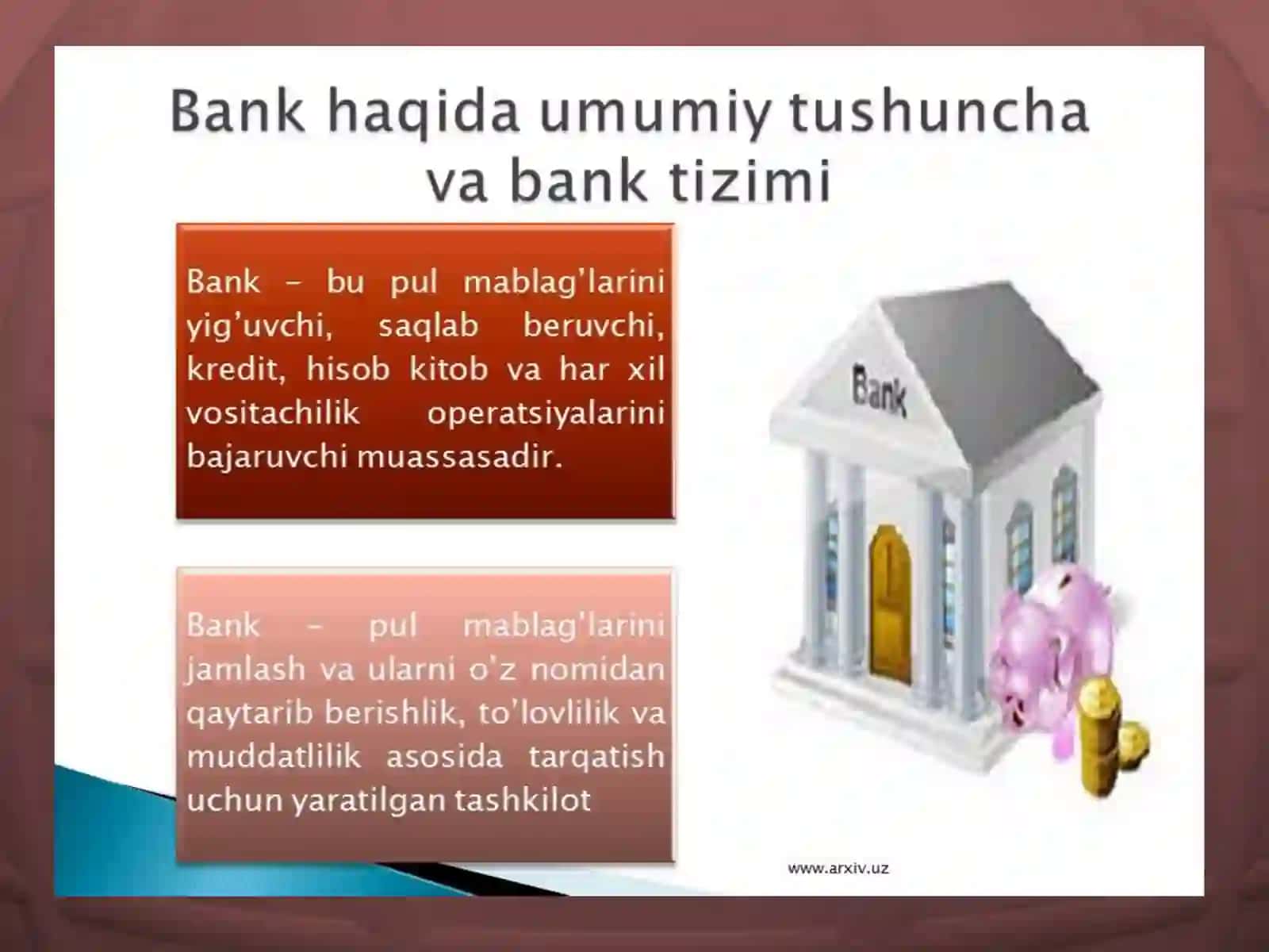 Bank tizimi va bank turlari 4