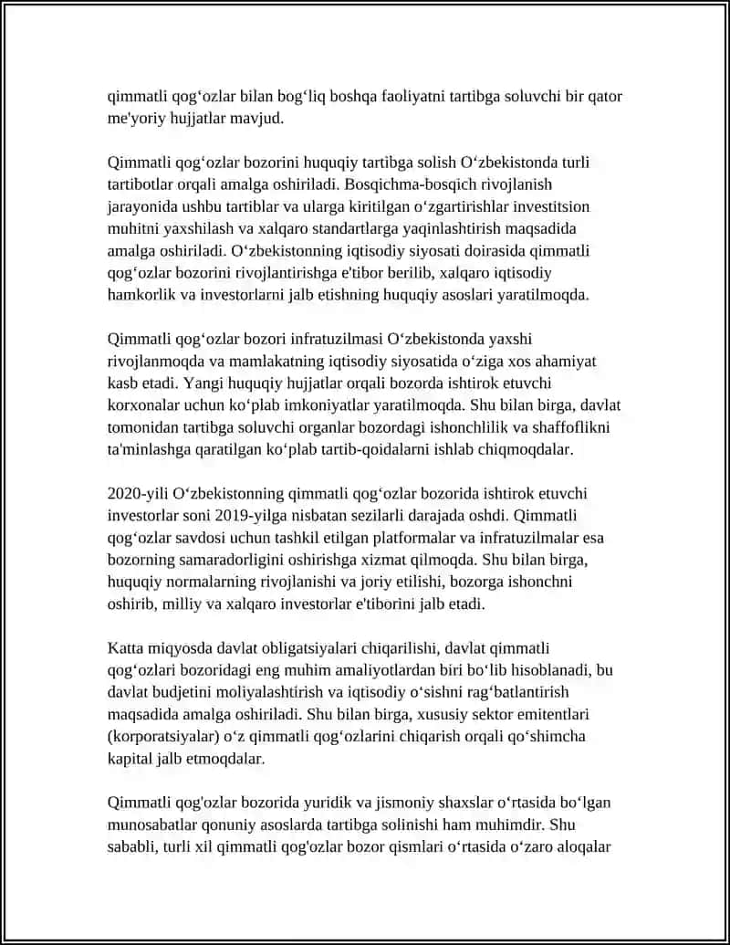 DAVLAT QIMMATLI QOG‘OZLAR BOZORINI RIVOJLANTIRISH MASALALARI 4
