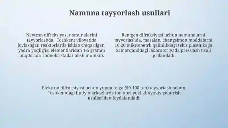 Rentgenografiya, Elektronografiya va Neytronografiya Usullari 4