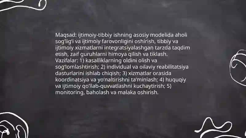 IJTIMOIY-TIBBIY ISHNING ASOSIY MODELI 4