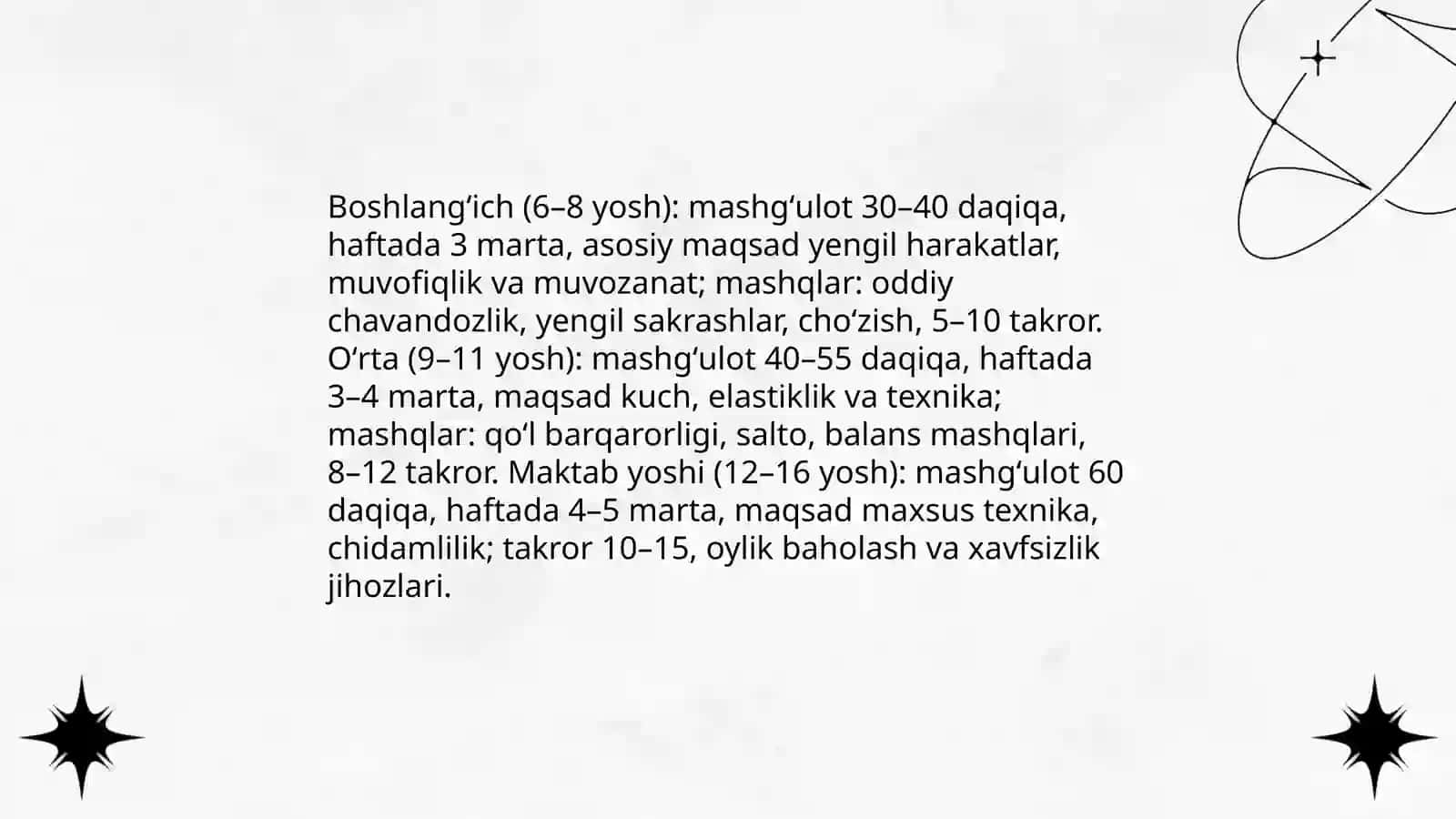 Maktab oʻquvchilari gimnastika oʻrgatish 4