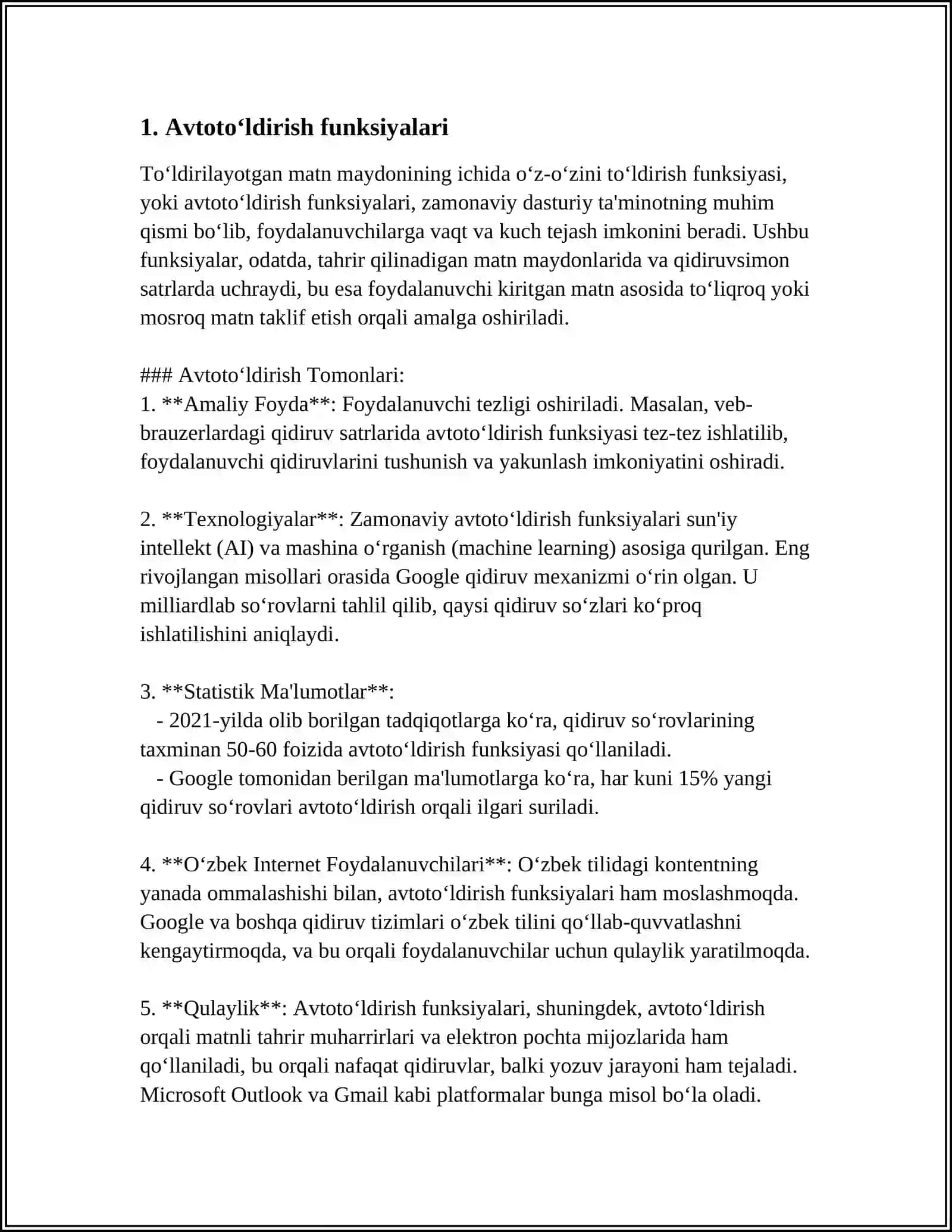 EXCEL DASTURIDA AVTOTOʻLDIRISHLAR VA AVTOHISOBLASHLAR 4