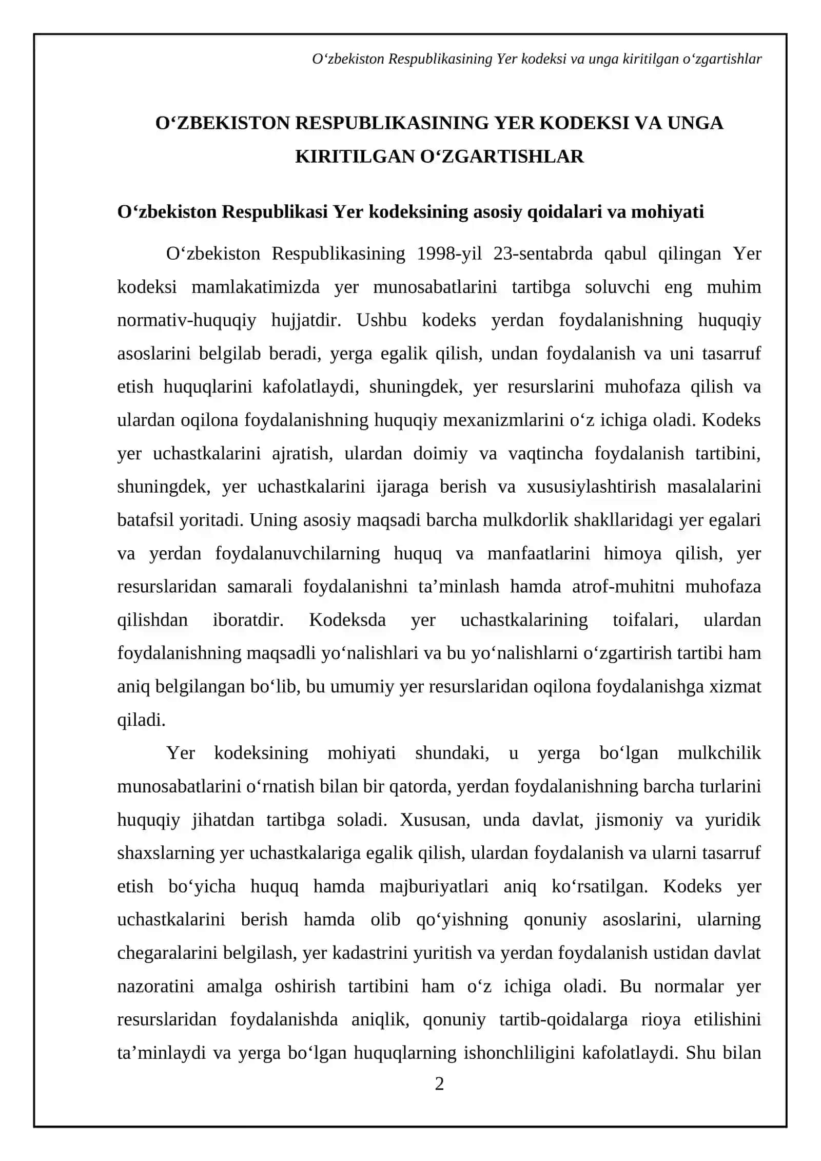 Yer resurslari bilan bog‘liq normativ huquqiy hujjatlar bilan tanishish 4