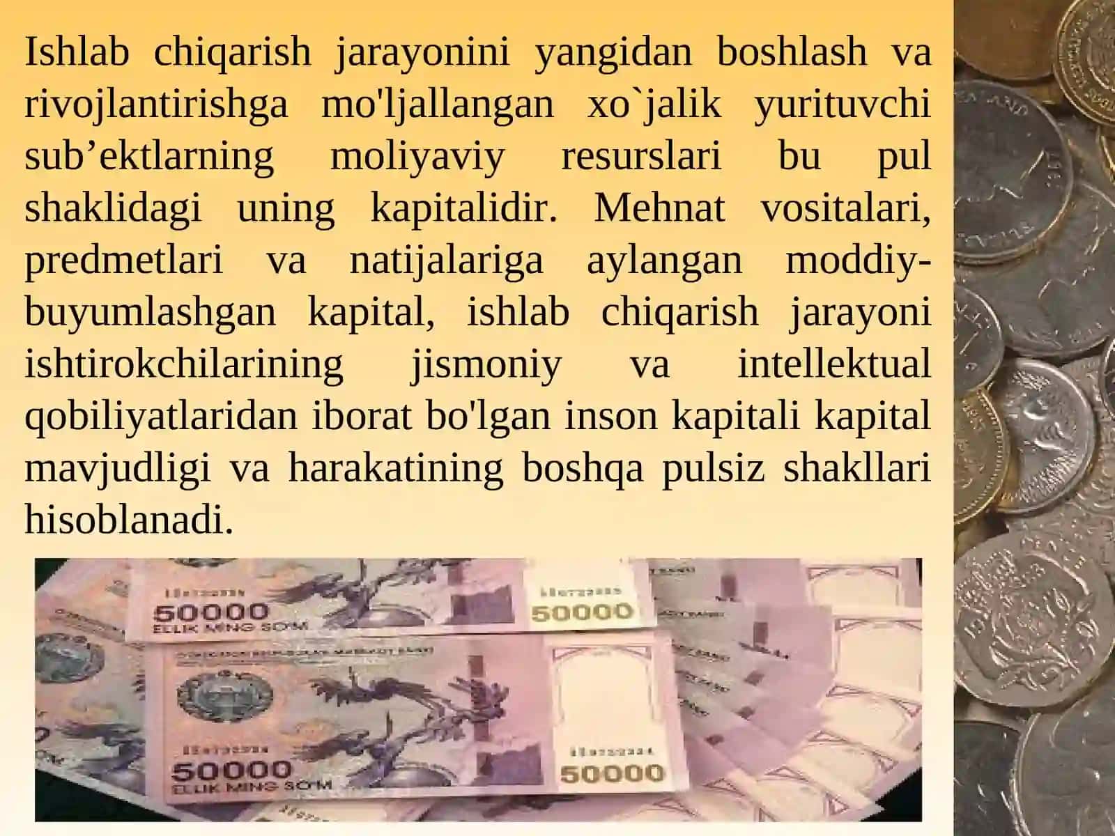Xo`jalik yurituvchi sub’ektlarning moliyaviy resurslari, Asosiy va aylanma kapital doiraviy aylanishi 4