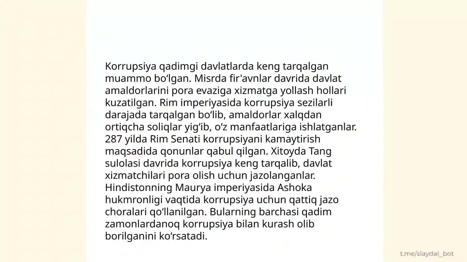 Korrupsiyaning tarixiy shakllari va ijtimoiy hayotdagi kôrinishglari 4