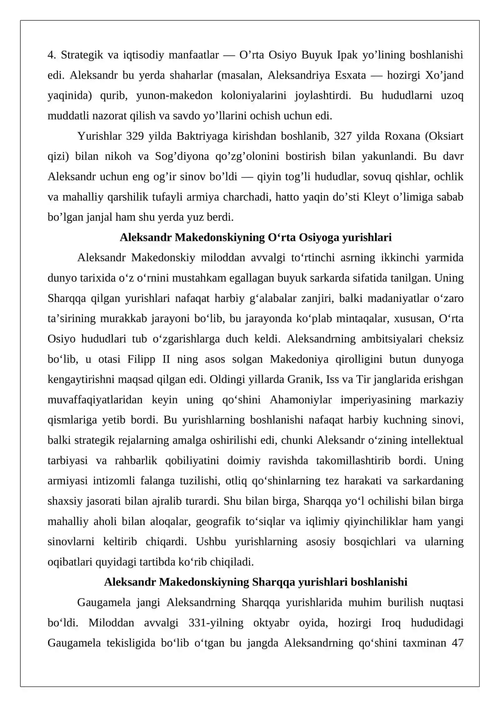 Aleksandr Makedonskiyning O’rta Osiyoga yurishlari 4