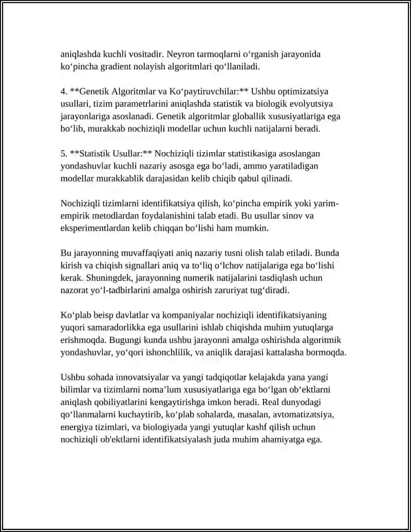 NOCHIZIQLI OBEKTLARNI IDENTIFIKATSIYALASH 4