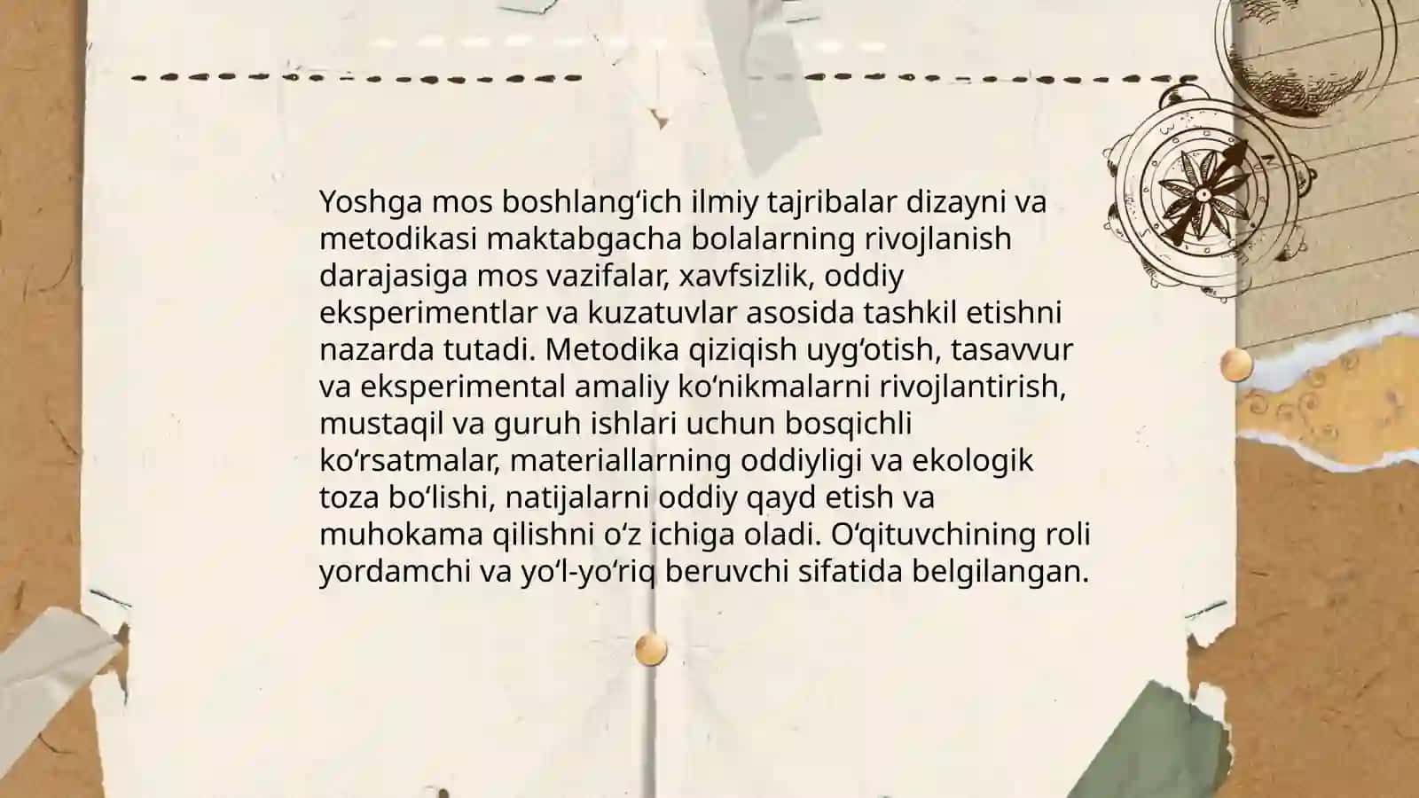 Maktabgacha yoshdagi bolalar bilan ilm fan va tabiat markazida boshlang'ich tajribalarni tashkil etish texnologiyalari 4
