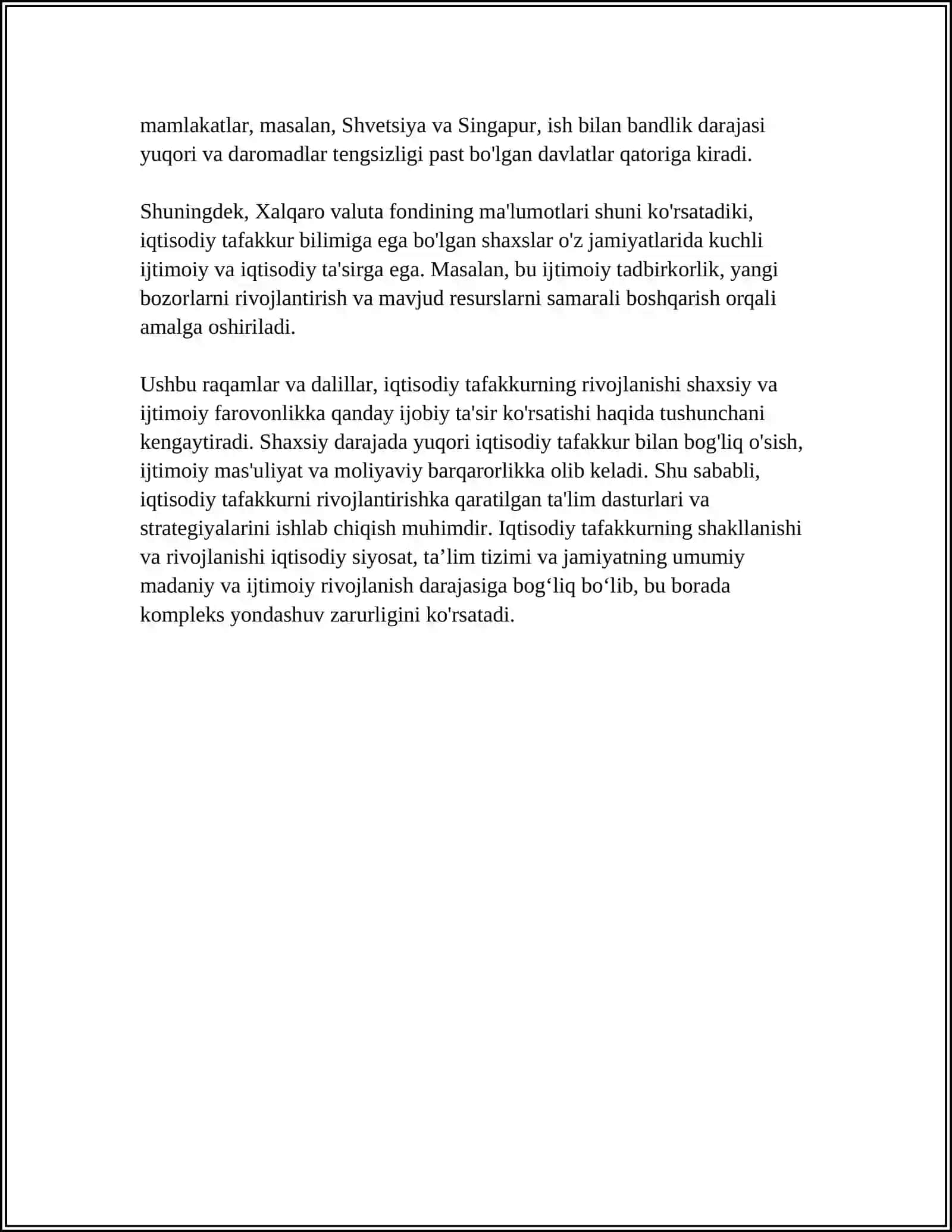 XOZIRGI ZAMON IQTISODIY TA'LIMOTLARNING ASOSIY YUNALISHLARI 4