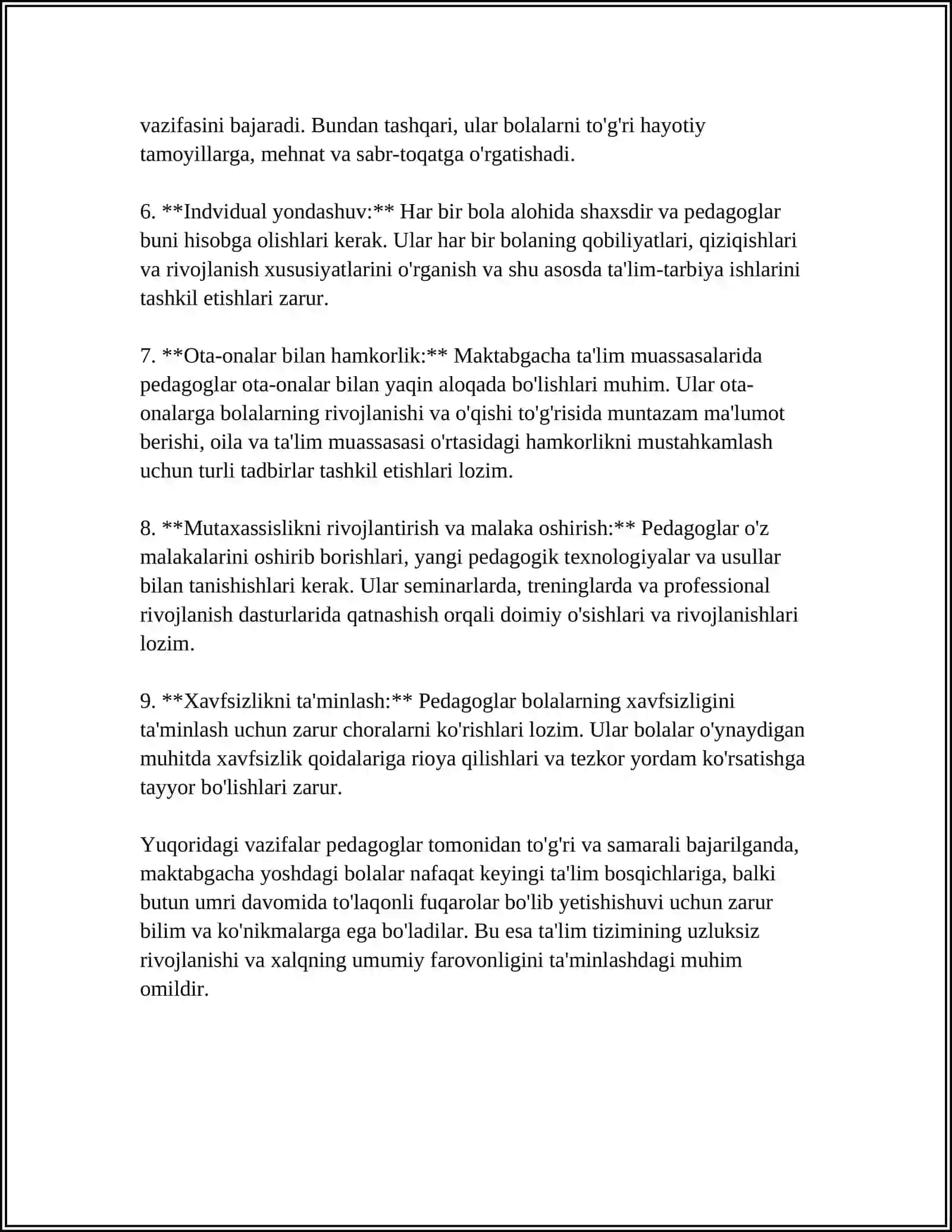 MAKTABGACHA TA'LIM TASHKILOTIDA PEDAGOGNING O'RNI 4