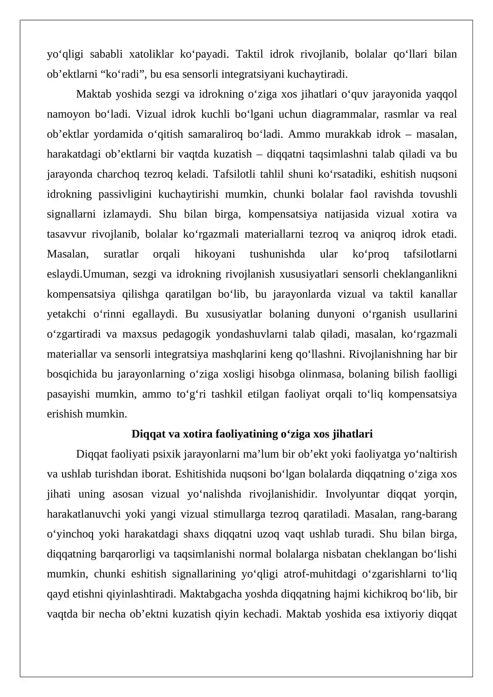 Eshitishida nuqsoni bo‘lgan bolalar bilish jarayonlarining xususiyatlarini tekshirish bo‘yicha didaktik materiallar to‘plash 4