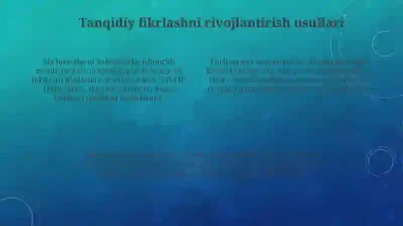 Tanqidiy fikrlash va mahoratini oshirish 4