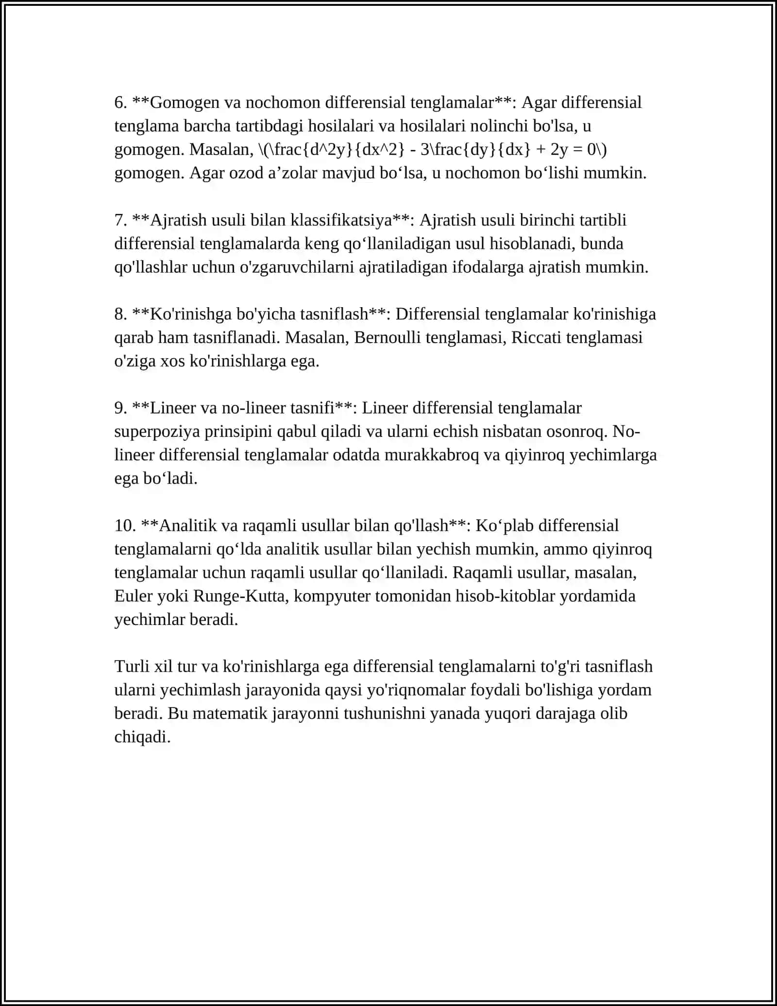 ODDIY DIFFERENTIAL EQUATIONS 4