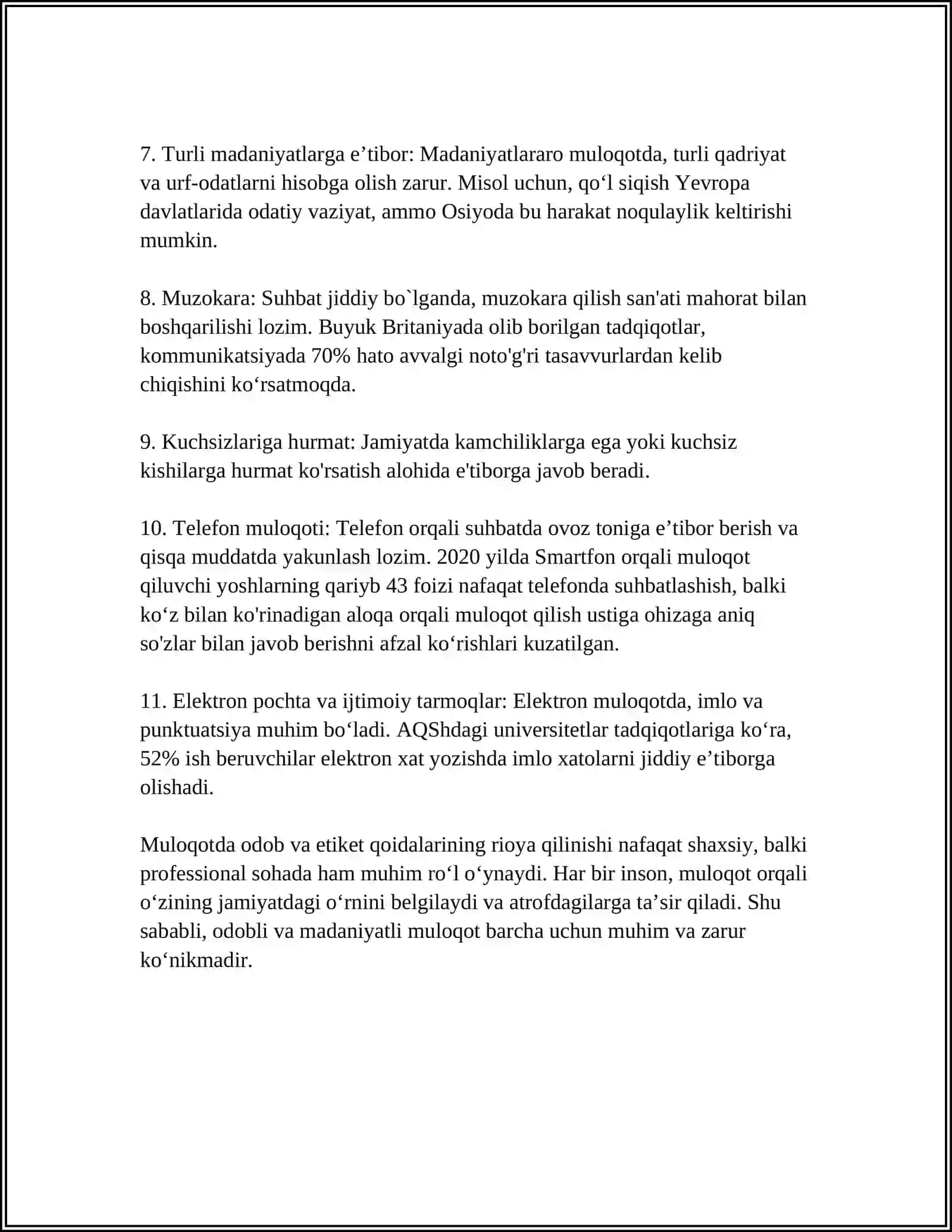 MULOQOTDA O'ZARO TUSHUNISH MEXANIZMLARI 4
